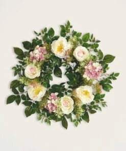 Top 10 ✔️ Nearly Natural Purple & Pink Mixed Daisy Wreath ✔️