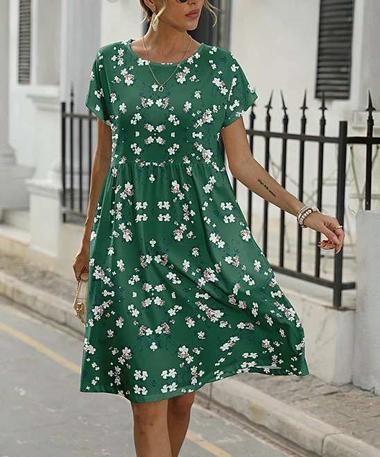 Hot Sale π₯° Pink Daisy Green & White Floral Pocket A-Line π Dress - π© Women β¨ - Image 2