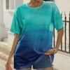 Deals 🔔 Pink Daisy Blue & Turquoise Ombré Oversize Tee - Plus 🥰