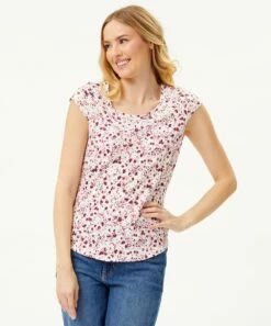 Brand new β Emaline White & Pink Daisy Cap-Sleeve Top - π© Women, Petite & Plus π₯