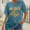 Flash Sale 🧨 Pink Daisy Blue & Yellow Floral Oversize Tee - 👩 Women 🥰