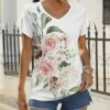 Best reviews of 🔥 Pink Daisy White & Pink Floral V-Neck Tee - 👩 Women 😉