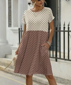 Best reviews of ✔️ Pink Daisy White & Mauve Polka Dot Pocket Short-Sleeve 👗 Dress - 👩 Women 🎉