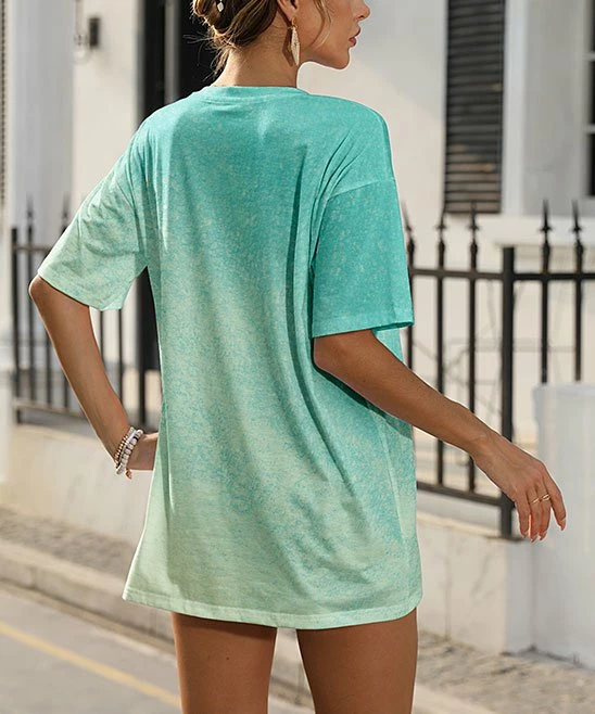 Deals π Pink Daisy Green & Mint OmbrΓ© Crewneck Tee - π© Women & Plus π₯° - Image 2