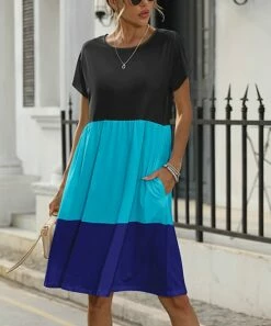 New π€© Pink Daisy Gray & Blue Stripe T-Shirt π Dress - Plus π§¨