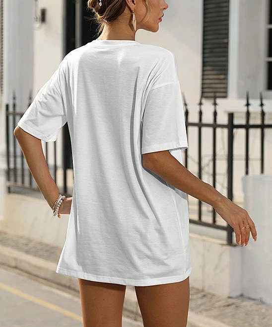 Best reviews of π Pink Daisy White Leopard Rainbow Oversize Tee - Plus π - Image 2