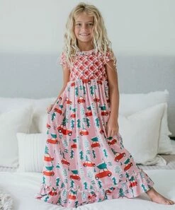 Deals βοΈ Oopsie Daisy Pink Tree Car Ruffle-Detail Cap-Sleeve π Dress - Toddler & π§ Girls π