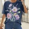 Best deal ✔️ Pink Daisy Navy Floral Short-Sleeve Tee - 👩 Women 🧨