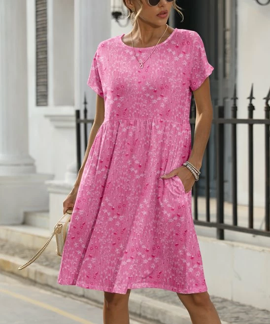 Brand new β Pink Daisy Pink & White Floral A-Line π Dress - π© Women β