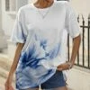 Hot Sale 🛒 Pink Daisy White & Blue Floral Crewneck Tee - 👩 Women 🤩
