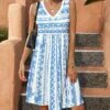 Budget ⌛ Pink Daisy Blue & White Mixed-Stripe Sleeveless 👗 Dress - 👩 Women 🎉