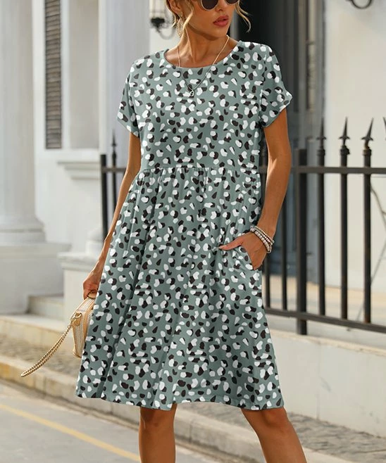 Budget β Pink Daisy Sage Confetti Pocket T-Shirt π Dress - π© Women & Plus π