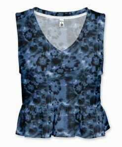 Buy ✨ Pink Daisy Blue & Black Floral Peplum Tank - 👩 Women 🛒
