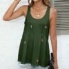 Wholesale 🛒 Pink Daisy Green & Red Mushroom Scoop Neck Tank - 👩 Women 🥰