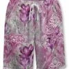 Hot Sale ⭐ Pink Daisy Purple & Gray Floral Drawstring-Waist Shorts - 👩 Women ⭐