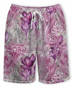 Hot Sale ⭐ Pink Daisy Purple & Gray Floral Drawstring-Waist Shorts - 👩 Women ⭐