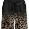 Promo 😉 Pink Daisy Black & Tan Leopard Ombré-Accent Drawstring Shorts - 👩 Women 🎁