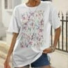 Top 10 🛒 Pink Daisy White Floral Short-Sleeve Tee - 👩 Women 👍