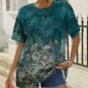 Wholesale 🔔 Pink Daisy Teal Floral Butterfly Short-Sleeve Tee - Plus 👍