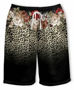 Top 10 🛒 Pink Daisy Black Leopard Floral Drawstring Bermuda Shorts - 👩 Women 🤩