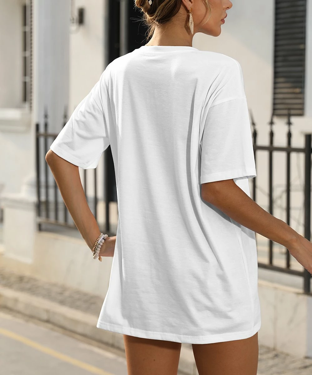 Flash Sale π Pink Daisy White & Pink Floral Crewneck Tee - π© Women β - Image 2