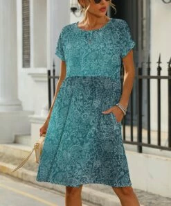 Brand new ⭐ Pink Daisy Teal Floral Pocket A-Line 👗 Dress - Plus 🤩