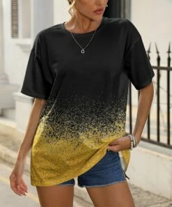 Coupon 🎁 Pink Daisy Black & Yellow Abstract Tee - Plus 🔔