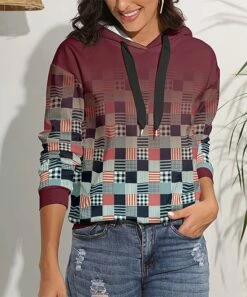 Best deal π Pink Daisy Red & Blue Patchwork Hoodie - Plus π