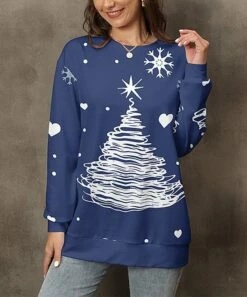 Best reviews of 💯 Pink Daisy Navy & White Snow Tree Crewneck Sweatshirt - 👩 Women & Plus 😉