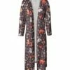 Coupon 🌟 Pink Daisy Brown & Orange Fox Bear Longline Open Cardigan - Plus 🛒