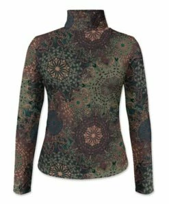New ⌛ Pink Daisy Brown & Turquoise Mandala Long-Sleeve Turtleneck - 👩 Women 😉