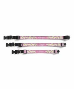Brand new 🎉 Personalized Planet 16'' Pink Daisy Personalized Name 🐶 Dog Collar 🌟