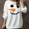 Best deal ⭐ Pink Daisy White & Orange Snowman Face Sweatshirt - 👩 Women 🌟