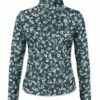 Hot Sale ❤️ Pink Daisy Dark Green & White Floral Long-Sleeve Mock Neck Top - 👩 Women 💯