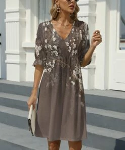 Cheapest π Pink Daisy Brown & White Floral V-Neck Empire-Waist π Dress - π© Women & Plus π§¨