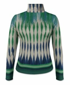 Deals 🥰 Pink Daisy Green & Blue Tie-Dye Long-Sleeve Turtleneck - 👩 Women & Plus 💯