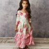 Budget ⭐ Oopsie Daisy Purple & Pink Floral Ruffle Maxi 👗 Dress - Toddler & 👧 Girls ❤️