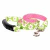 Outlet 🔥 Yellow 🐶 Dog Design Green & Pink Daisy Pin Dot EZ-Grip Lead 👏