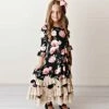 Cheapest 😀 Oopsie Daisy Pink Rose Floral Tiered-Ruffle A-Line Maxi 👗 Dress - Toddler & 👧 Girls 🌟