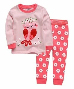 Flash Sale 😉 Vaenait Baby Pink Owl Floral Long-Sleeve Pajama Set - Toddler & 👧 Girls ✔️