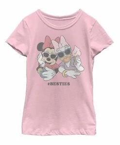 Best Sale 🌟 Disney Minnie Mouse Minnie Mouse & Daisy Duck Pink 'Besties' Fitted Tee - 👧 Girls 💯