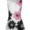 Wholesale ❤️ Lily Pink & Black Daisies Ruched-Neck Tank - Plus 😉