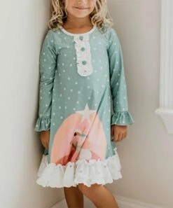 Promo ✔️ Oopsie Daisy Seafoam & Pink Star Nativity Button-Front Nightgown - Toddler & 👧 Girls 🔔