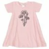 Buy 🛒 Light Pink Sketched Daisies T-Shirt 👗 Dress - 👧 Girls 🛒