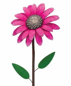 Discount ❤️ Pink Daisy Vintage Flower Garden Stake 🔥